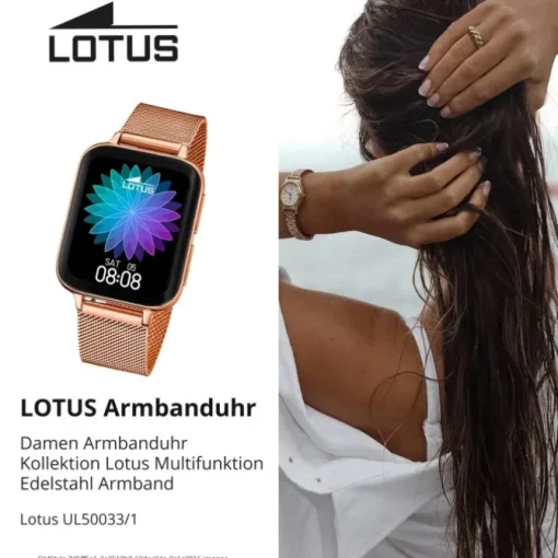 Lotus Damenuhr Edelstahl Silikon roségold Multifunktion Armbanduhr UL50033/1