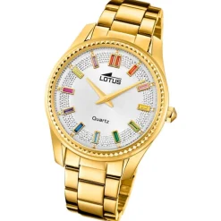 Lotus Damenuhr Leder gold Lotus Classic Armbanduhr UL18902/1