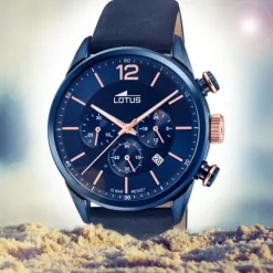 LOTUS Herren Armbanduhr Khrono 18681/2 Quarz Leder blau UL18681/2