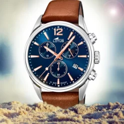 LOTUS Herren Armbanduhr Khrono 18691/2 Quarz Leder braun UL18691/2