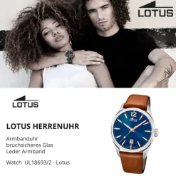 LOTUS Herren Armbanduhr Khrono 18693/2 Quarz Leder braun UL18693/2