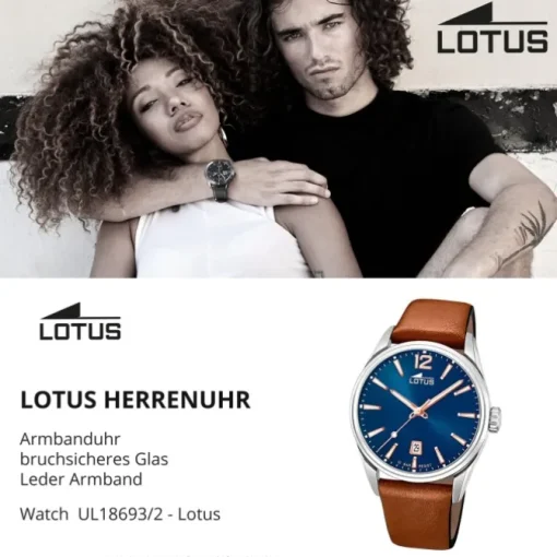 LOTUS Herren Armbanduhr Khrono 18693/2 Quarz Leder braun UL18693/2