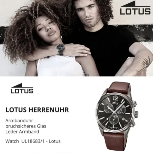 LOTUS Herren Armbanduhr Khrono 18683/1 Quarz Leder braun UL18683/1