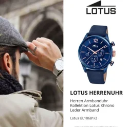 LOTUS Herren Armbanduhr Khrono 18681/2 Quarz Leder blau UL18681/2