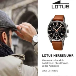 LOTUS Herren Armbanduhr Khrono 18683/2 Quarz Leder braun UL18683/2