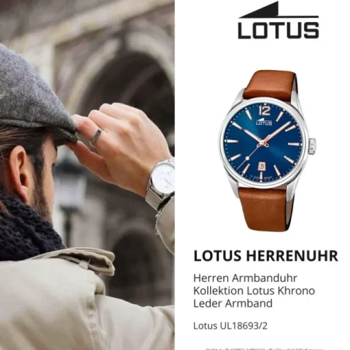 LOTUS Herren Armbanduhr Khrono 18693/2 Quarz Leder braun UL18693/2
