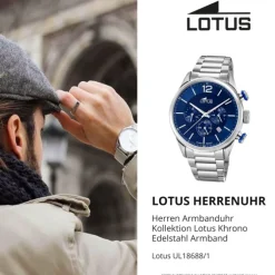 LOTUS Herren Armbanduhr Khrono 18688/1 Quarz Edelstahl silber UL18688/1