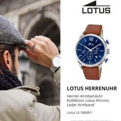 LOTUS Herren Armbanduhr Khrono 18689/1 Quarz Leder braun UL18689/1