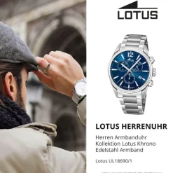 LOTUS Herren Armbanduhr Khrono 18690/1 Quarz Edelstahl silber UL18690/1