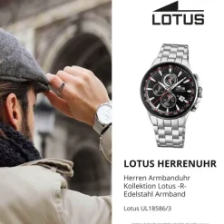 LOTUS Herren Armbanduhr Lotus R 18586/3 Quarz Edelstahl silber UL18586/3