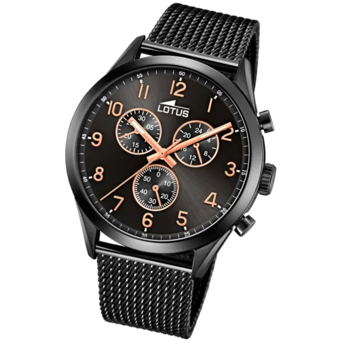 LOTUS Herren Armbanduhr Minimalist 18639/1 Quarz Edelstahl schwarz UL18639/1