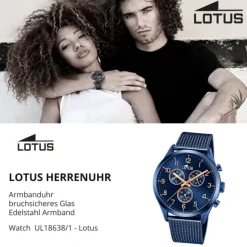 LOTUS Herren Armbanduhr Minimalist 18638/1 Quarz Edelstahl blau UL18638/1