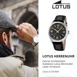 LOTUS Herren Armbanduhr Minimalist 18149/6 Quarz Leder schwarz UL18149/6