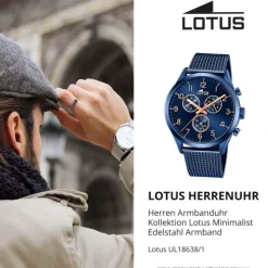 LOTUS Herren Armbanduhr Minimalist 18638/1 Quarz Edelstahl blau UL18638/1