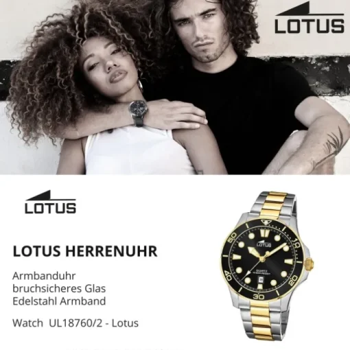 Lotus Herren Armbanduhr Sport 18760/2 Analog Edelstahl silber gold UL18760/2