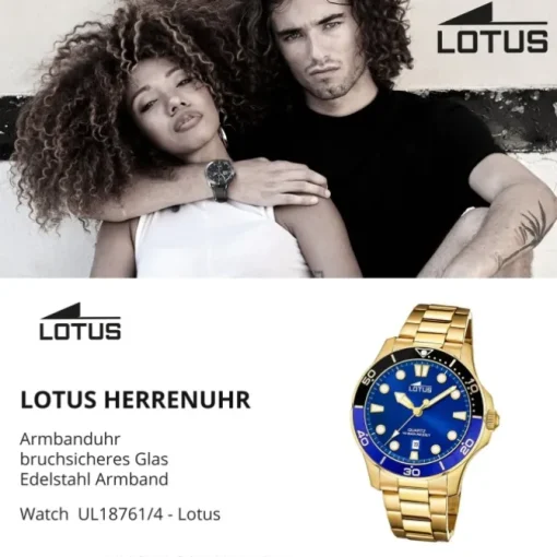Lotus Herren Armbanduhr Sport 18761/4 Analog Edelstahl gold UL18761/4