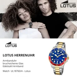 Lotus Herren Armbanduhr Sport 18760/4 Analog Edelstahl silber gold UL18760/4