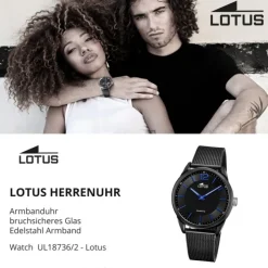Lotus Herren Armbanduhr Smart Casual 18736/2 Analog Edelstahl schwarz UL18736/2