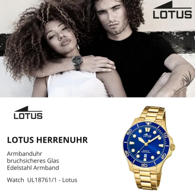 Lotus Herren Armbanduhr Sport 18761/1 Analog Edelstahl gold UL18761/1