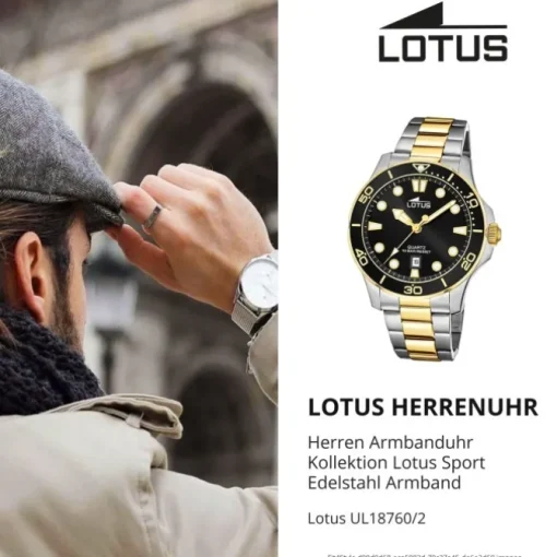 Lotus Herren Armbanduhr Sport 18760/2 Analog Edelstahl silber gold UL18760/2