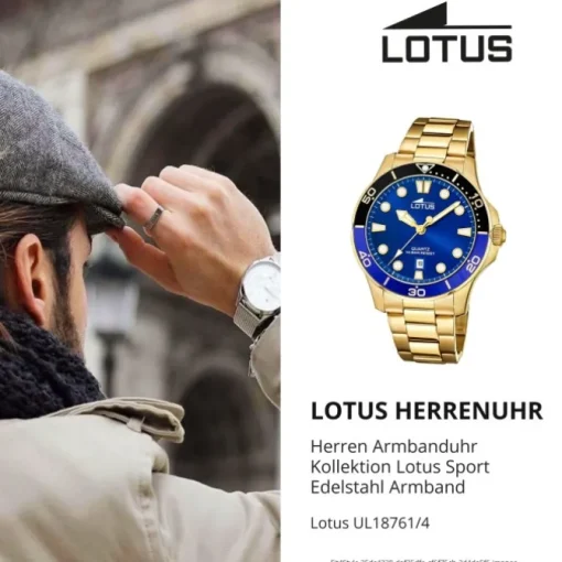 Lotus Herren Armbanduhr Sport 18761/4 Analog Edelstahl gold UL18761/4