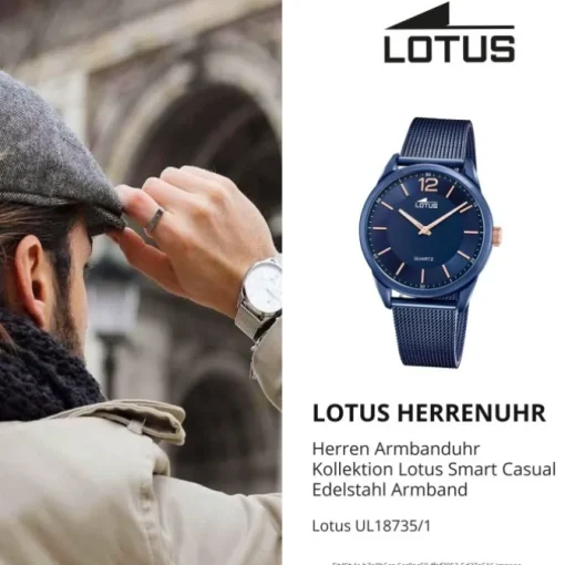 Lotus Herren Armbanduhr Smart Casual 18735/1 Analog Edelstahl blau UL18735/1