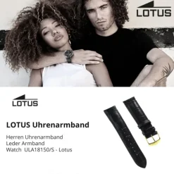 Lotus Herren Uhrenarmband 22mm Leder-Band schwarz für Lotus L18150 L18156 L18148 ULA18150/S
