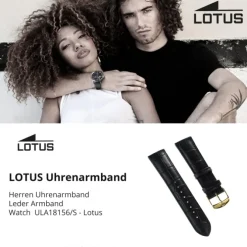Lotus Herren Uhrenarmband 22mm Leder-Band schwarz für Lotus L18156 L18150 L18154 ULA18156/S