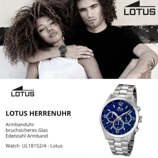 Lotus Herren-Armbanduhr Edelstahl silber 18152/4 Quarz Minimalist UL18152/4