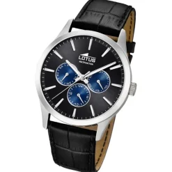 Lotus Herren-Armbanduhr Leder schwarz 18576/6 Quarz Minimalist UL18576/6
