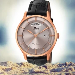 Lotus Herren-Armbanduhr Leder schwarz 18422/1 Quarz Retro UL18422/1