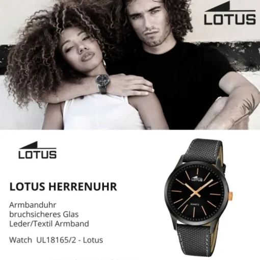 LOTUS Herren-Uhr - Minimalist - Analog - Quarz - Leder/Textil - UL18165/2
