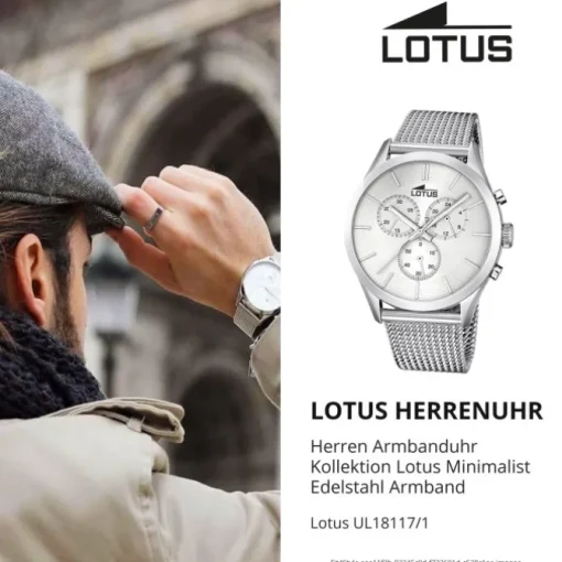LOTUS Herren-Uhr - Minimalist - Analog - Quarz - Edelstahl - UL18117/1