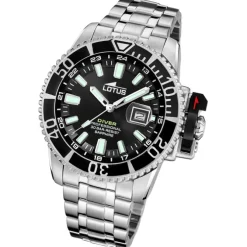 Lotus Herrenuhr Edelstahl Silikon schwarz Lotus Classic Armbanduhr UL18938/4