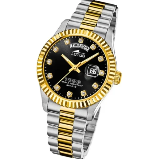 Lotus Herrenuhr Edelstahl silbergold Lotus Classic Armbanduhr UL18855/6