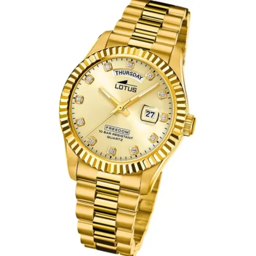 Lotus Herrenuhr Edelstahl gold Lotus Classic Armbanduhr UL18857/5