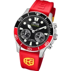 Lotus Herrenuhr Edelstahl Silikon silber rot Lotus Classic Armbanduhr UL18935/1