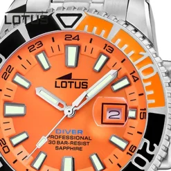 Lotus Herrenuhr Edelstahl Silikon orange Lotus Classic Armbanduhr UL18938/2