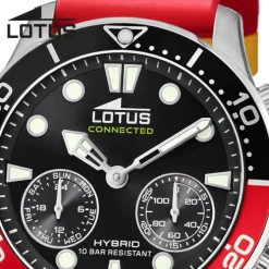 Lotus Herrenuhr Edelstahl Silikon silber rot Lotus Classic Armbanduhr UL18935/1