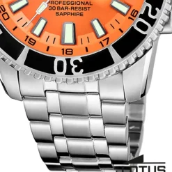 Lotus Herrenuhr Edelstahl Silikon orange Lotus Classic Armbanduhr UL18938/2