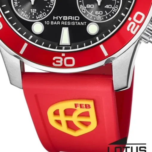 Lotus Herrenuhr Edelstahl Silikon silber rot Lotus Classic Armbanduhr UL18935/1