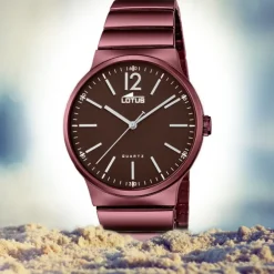 Lotus Herren-Uhr Edelstahl aubergine lila 18468/1 Quarz Minimalist UL18468/1