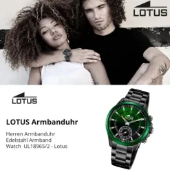 Lotus Herrenuhr Edelstahl schwarz Lotus Classic Armbanduhr UL18965/2