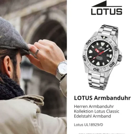 Lotus Herrenuhr Edelstahl silber Lotus Classic Armbanduhr UL18929/D