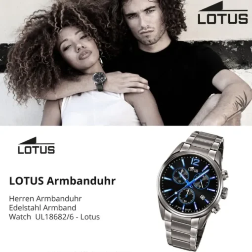 Lotus Herrenuhr Edelstahl grau Lotus Classic Armbanduhr UL18682/6