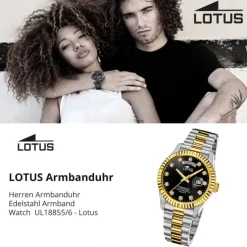Lotus Herrenuhr Edelstahl silbergold Lotus Classic Armbanduhr UL18855/6