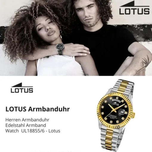 Lotus Herrenuhr Edelstahl silbergold Lotus Classic Armbanduhr UL18855/6