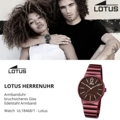 Lotus Herren-Uhr Edelstahl aubergine lila 18468/1 Quarz Minimalist UL18468/1