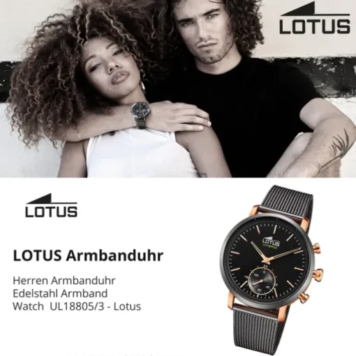 Lotus Herrenuhr Edelstahl grau Lotus Classic Armbanduhr UL18805/3