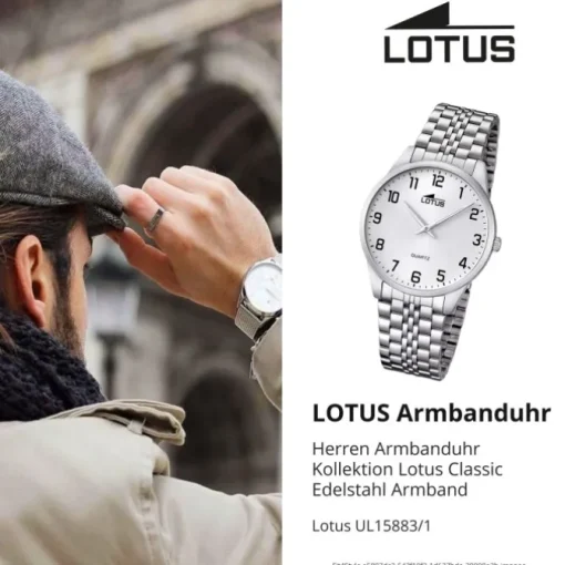 Lotus Herrenuhr Edelstahl silber Lotus Classic Armbanduhr UL15883/1